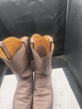 Justin Boots Mauve Brown Lace-Up Leather Western Boots